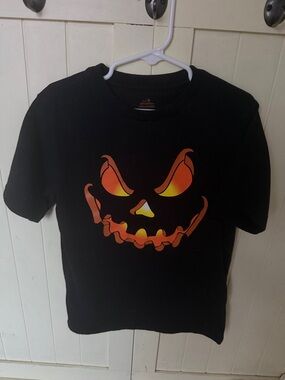3/$10 Halloween Printed Logo Tee in Black & Orange